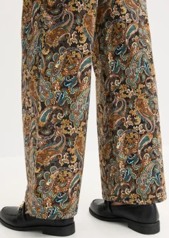 Mujer bonprix bonprix Pantalón elástico de algodón con perneras anchas