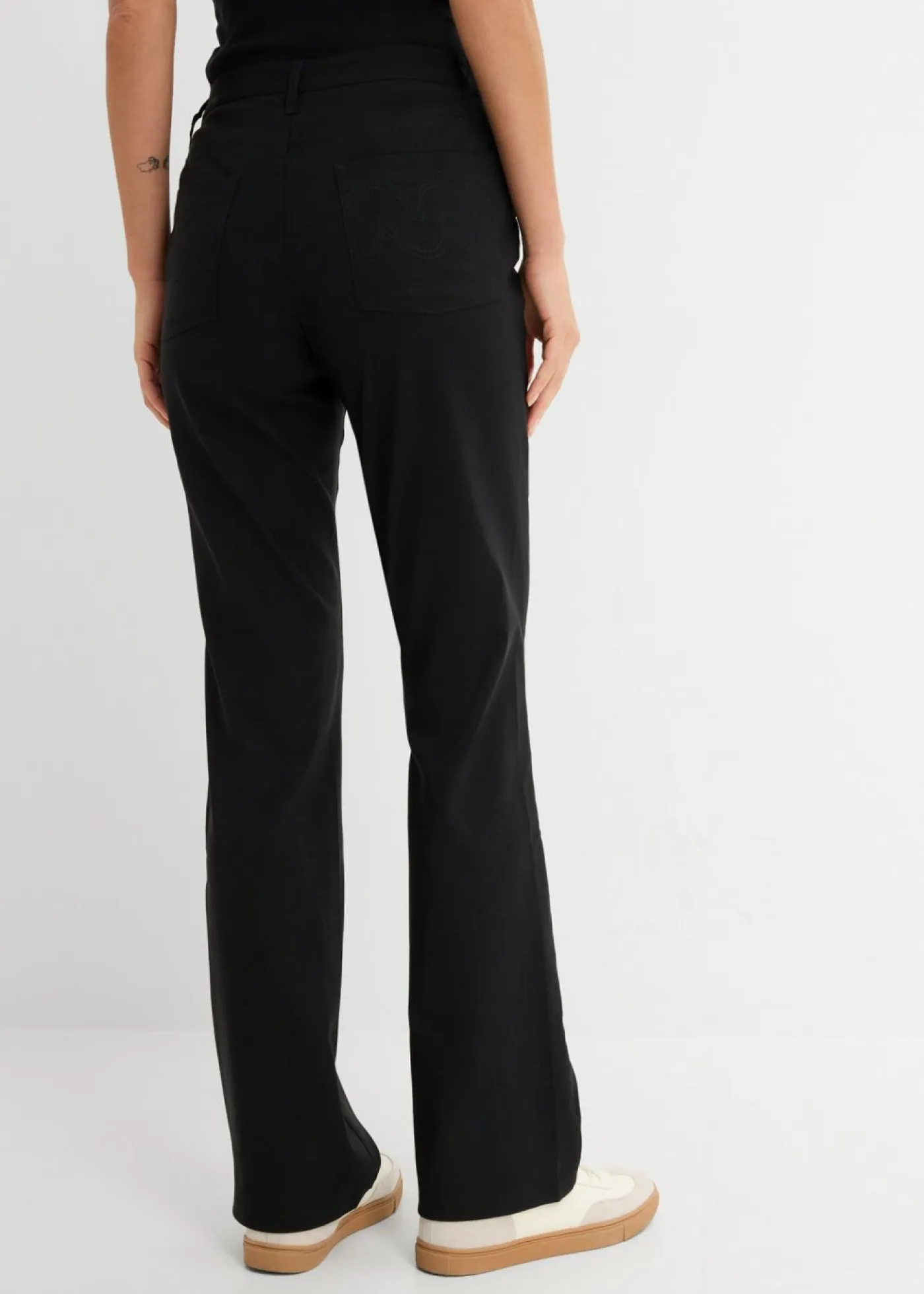 bonprix bonprix Pantalones>Pantalón elástico de bengalina, bootcut Negro