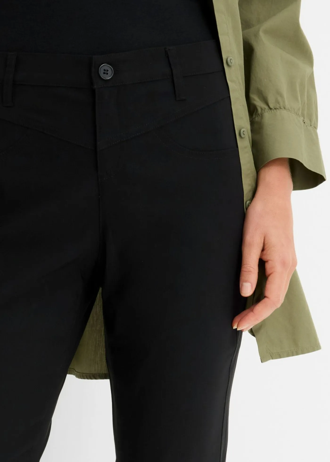 bonprix bonprix Pantalones>Pantalón elástico de bengalina, bootcut Negro