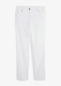 bonprix bonprix Pantalones>Pantalón elástico de bengalina con cintura cómoda de corte recto Blanco