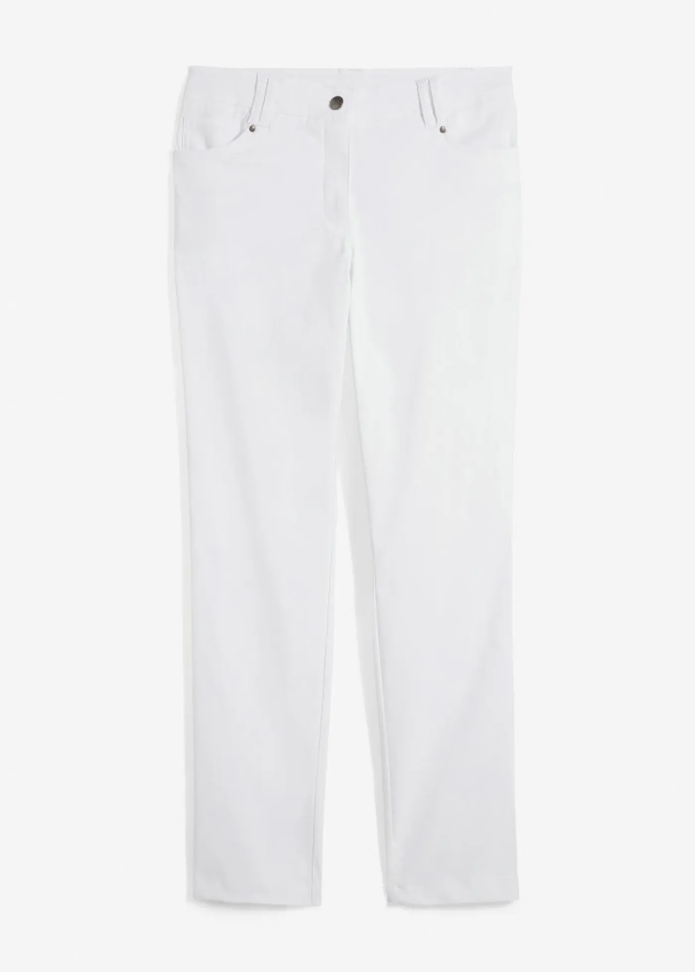 bonprix bonprix Pantalones>Pantalón elástico de bengalina con cintura cómoda de corte recto Blanco