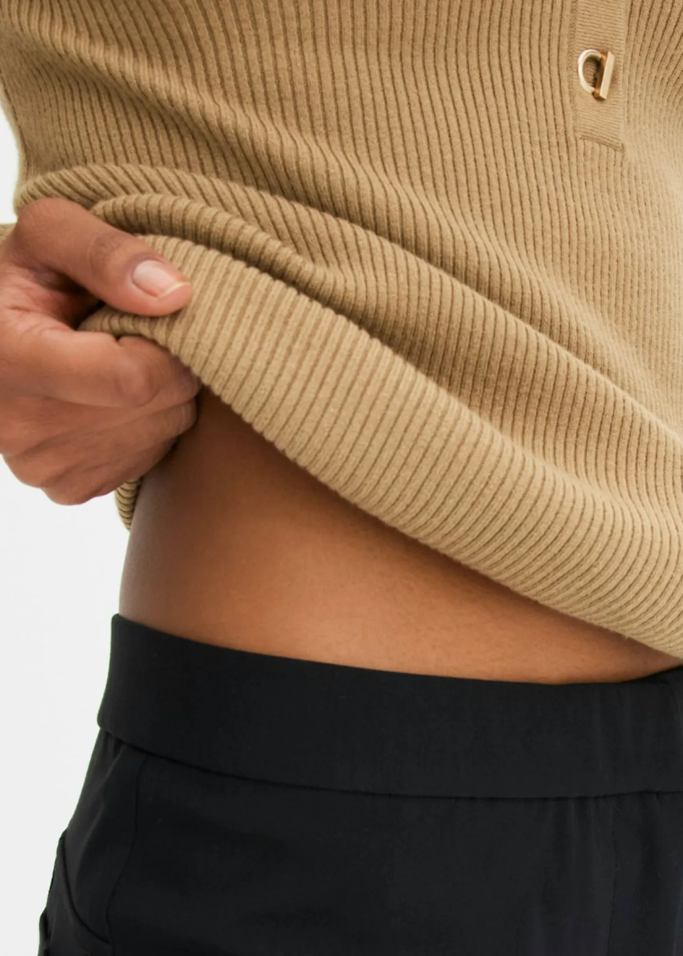 bonprix bonprix Tallas Pequeñas>Pantalón elástico de bengalina Negro