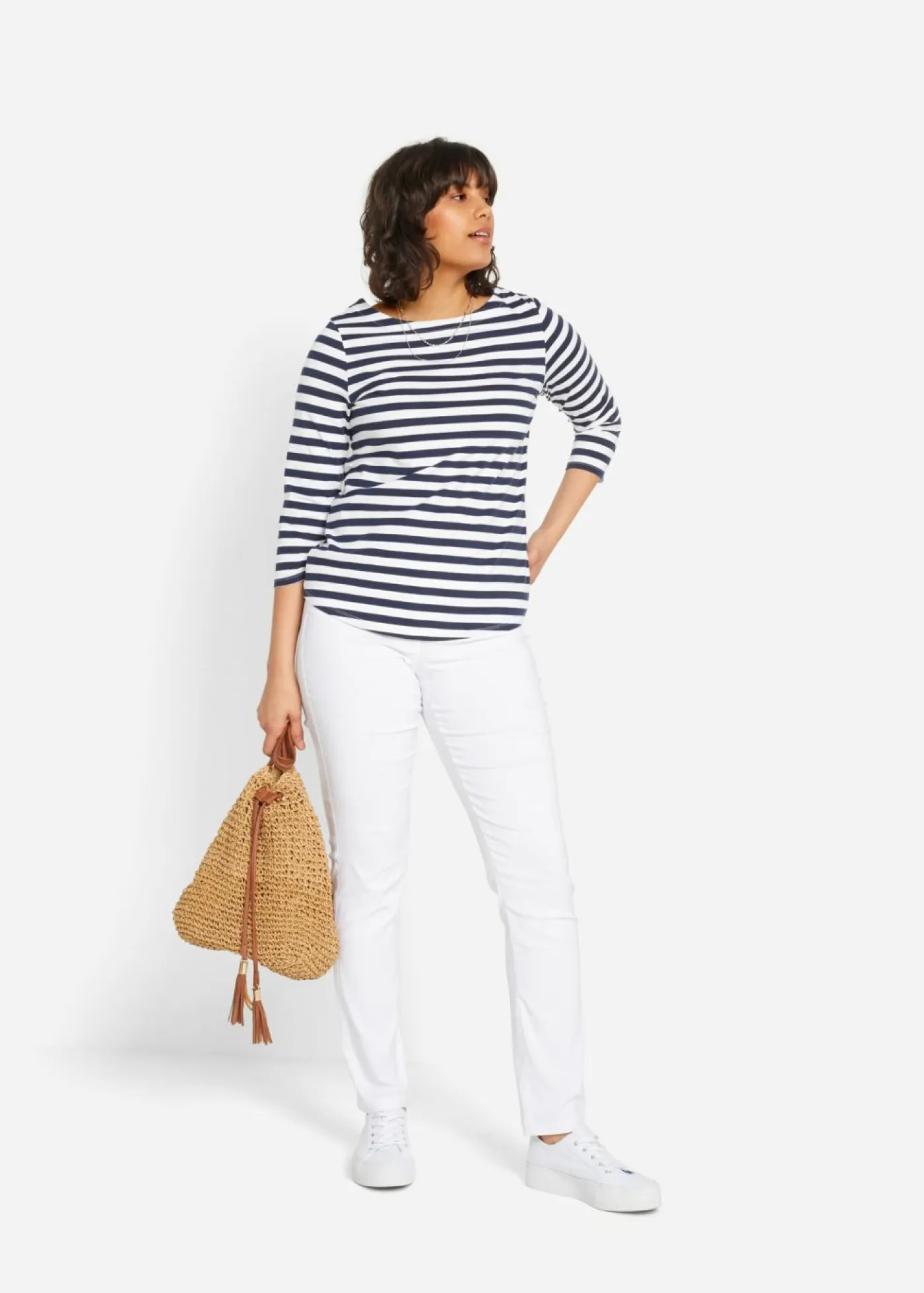 Mujer bonprix bonprix Pantalón elástico de corte recto de bengalina