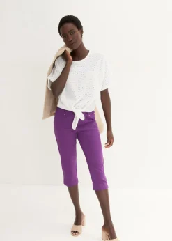 Mujer bonprix bonprix Pantalón elástico de corte capri con cintura elástica