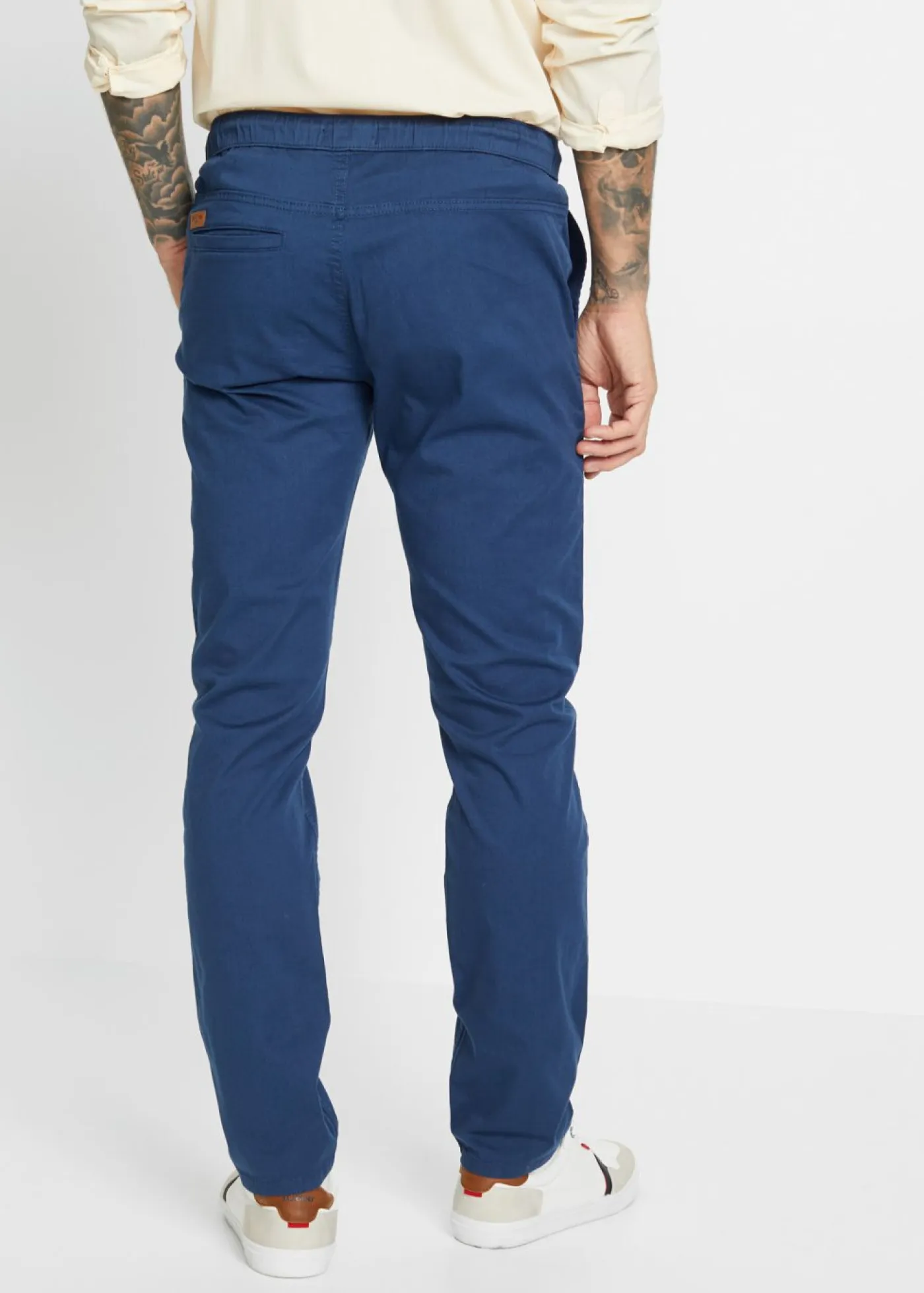 bonprix bonprix Pantalones>Pantalón elástico de corte recto y ajustado Azul marino