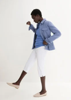 Mujer bonprix bonprix Pantalón elástico de corte capri con cintura elástica