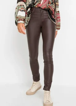 bonprix bonprix Pantalones>Pantalón elástico de mezcla de viscosa marrón