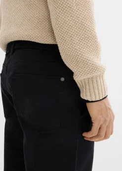 Hombre bonprix bonprix Pantalón elástico tipo chinos con regular, cinturilla elástica, cinturón y forma recta