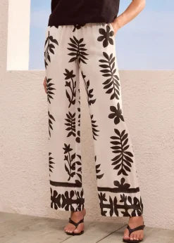 Mujer bonprix bonprix Pantalón estampado de viscosa fluida