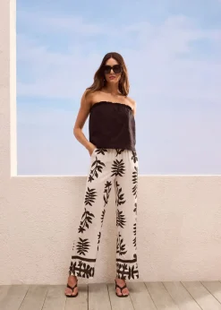 Mujer bonprix bonprix Pantalón estampado de viscosa fluida