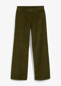 bonprix bonprix Pantalones>Pantalón estilo Marlene de pana Verde oliva oscuro