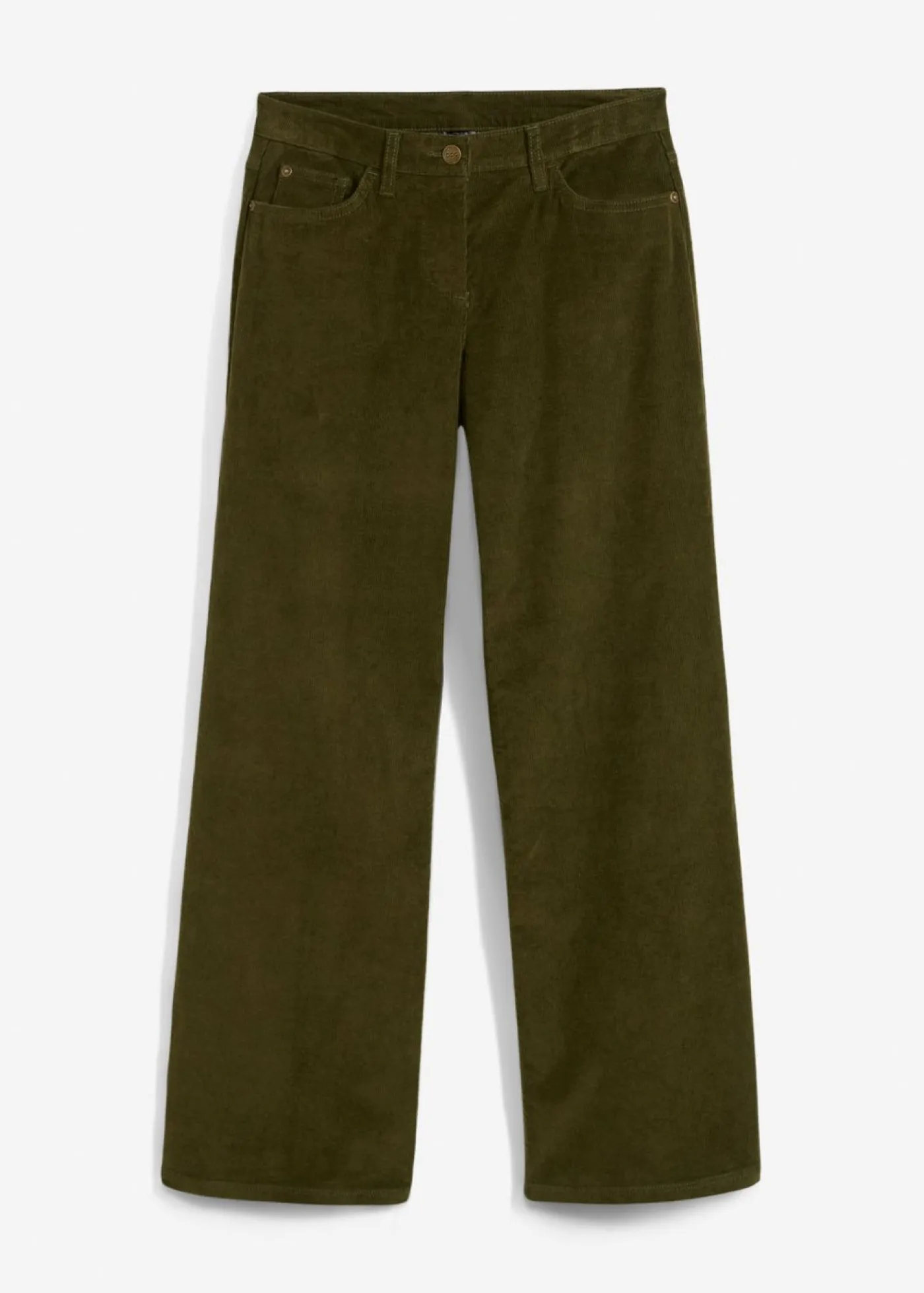 bonprix bonprix Pantalones>Pantalón estilo Marlene de pana Verde oliva oscuro