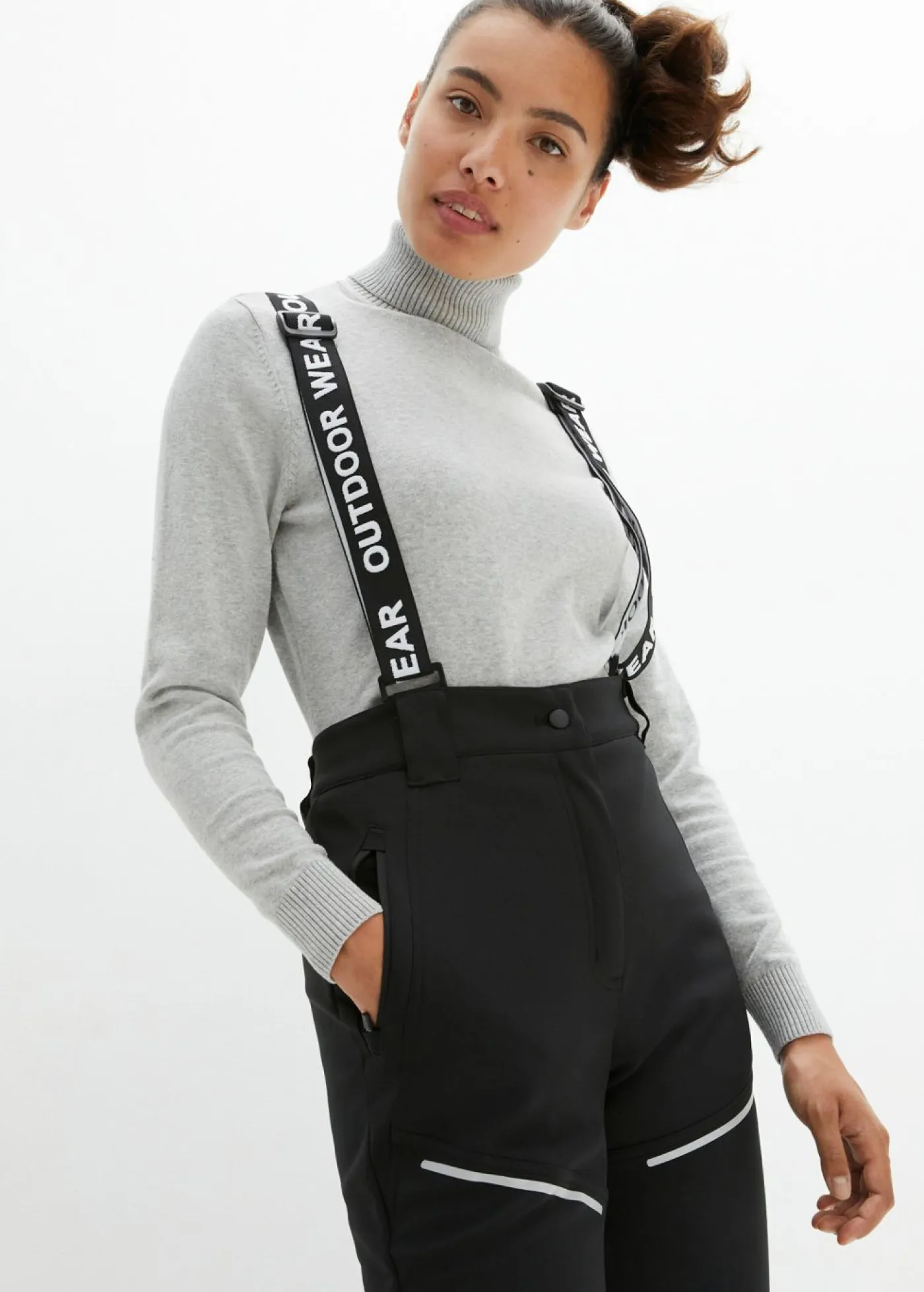 bonprix bonprix Ropa Para El Aire Libre|Ropa Deportiva>Pantalón funcional de softshell elástico y repelente al agua Negro