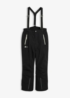 bonprix bonprix Ropa 9 A 16 Años·Pantalones|Ropa 9 A 16 Años·Chaquetas Y Ropa Outdoor>Pantalón funcional impermeable con tirantes y detalles reflectantes Negro