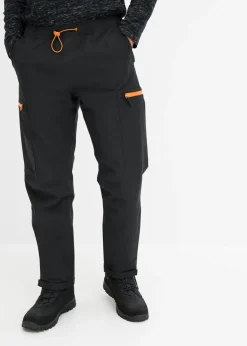 bonprix bonprix Ropa Térmica|Outdoor>Pantalón funcional tipo cargo, impermeable, con forro cálido, relaxed fit Negro
