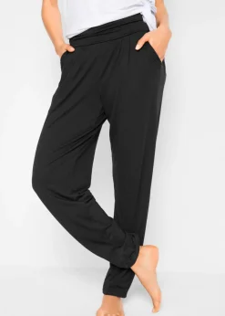 bonprix bonprix Homewear|Ropa Deportiva>Pantalón harem con viscosa Negro