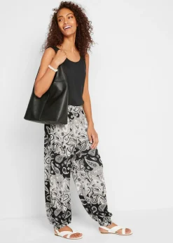 Mujer bonprix bonprix Pantalón harem de punto de mezcla de viscosa fluida