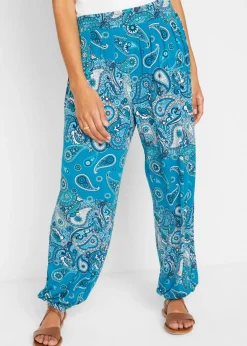 bonprix bonprix Pantalones>Pantalón harem de punto de mezcla de viscosa fluida turquesa