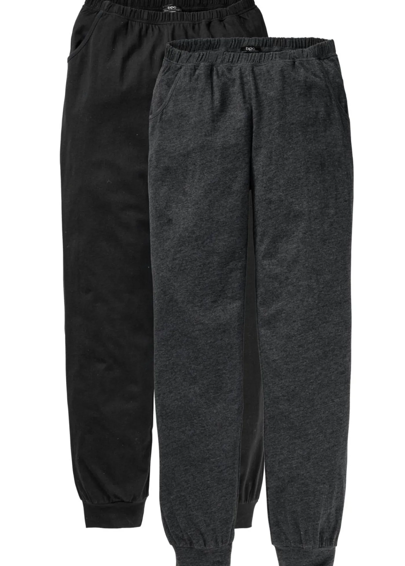 bonprix bonprix Básicos|Ropa Para Dormir>Pantalón largo de pijama (2 unidades) Antracita jaspeado-negro