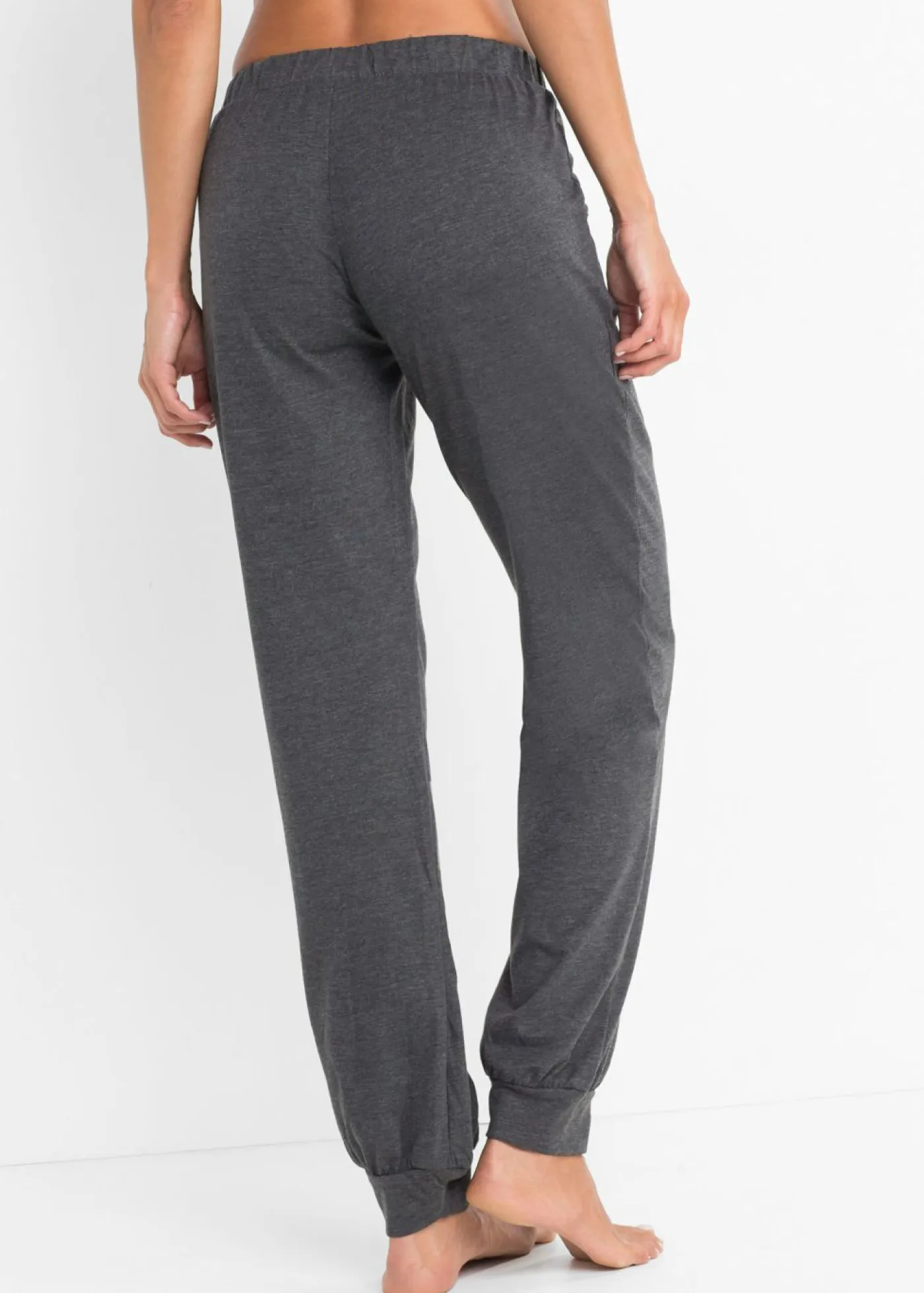 bonprix bonprix Básicos|Ropa Para Dormir>Pantalón largo de pijama (2 unidades) Antracita jaspeado-negro