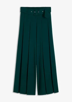 bonprix bonprix Pantalones|Tallas Pequeñas>Pantalón Marlene ancho con mezcla de viscosa fluida Verde intenso