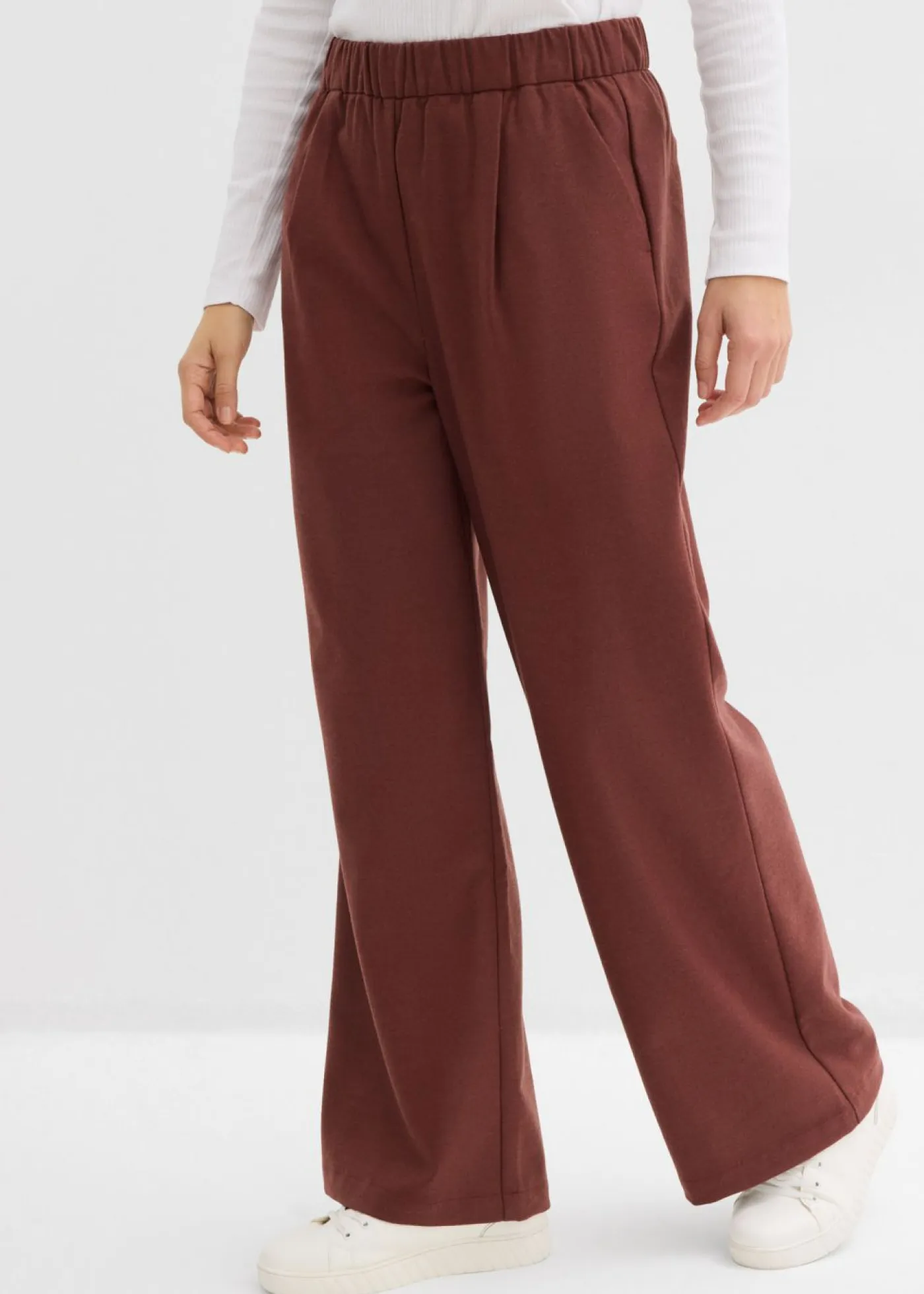 bonprix bonprix Pantalones>Pantalón Marlene con aspecto de lana Café jaspeado