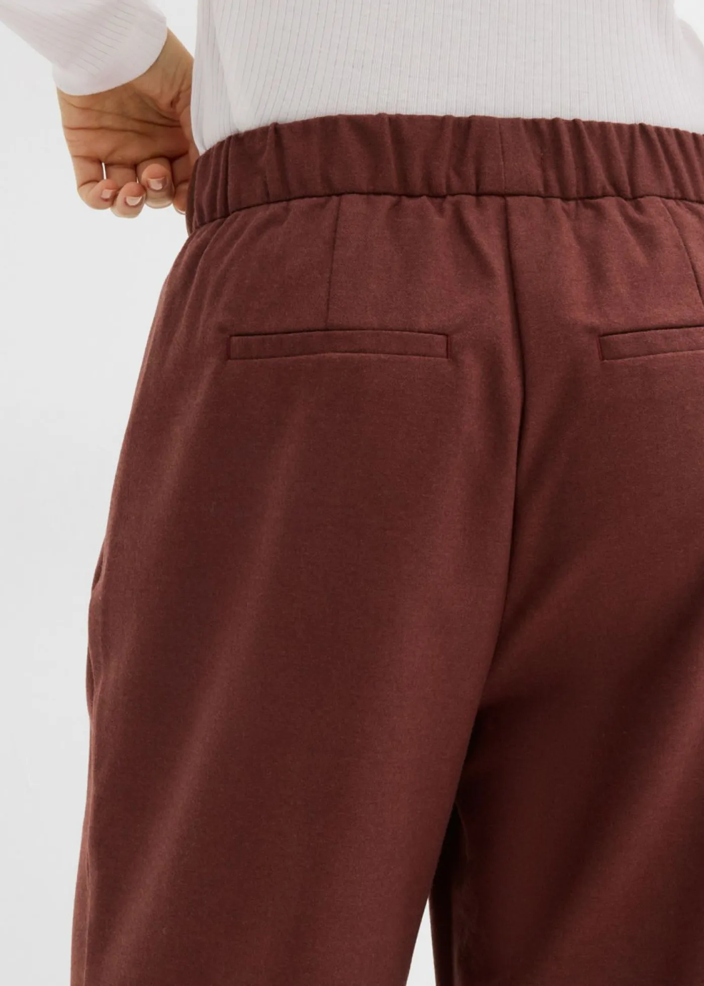 bonprix bonprix Pantalones>Pantalón Marlene con aspecto de lana Café jaspeado