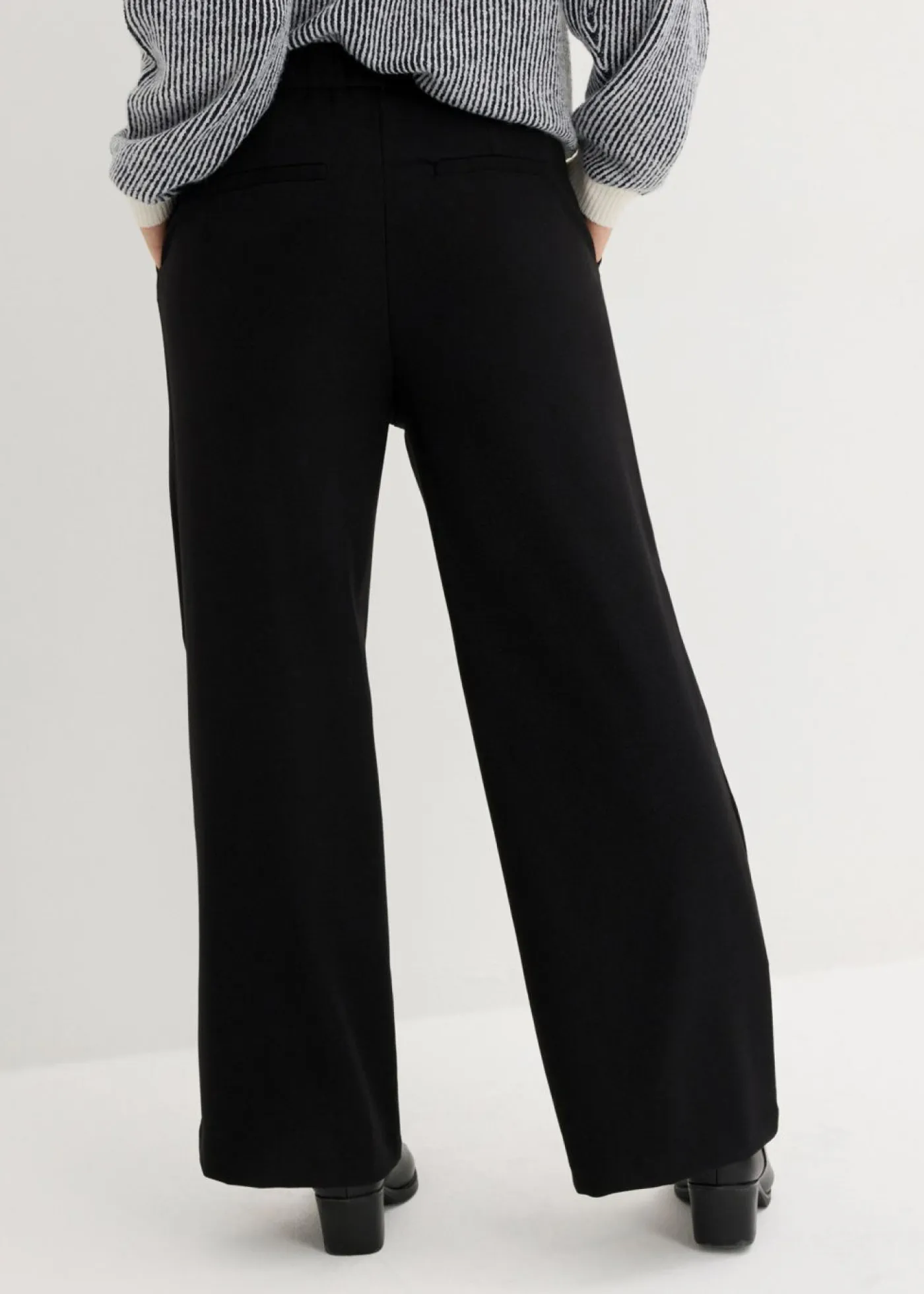 bonprix bonprix Pantalones>Pantalón Marlene con aspecto de lana Negro