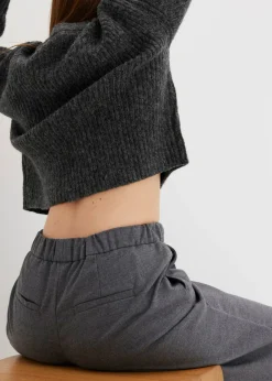 Mujer bonprix bonprix Pantalón Marlene con aspecto de lana