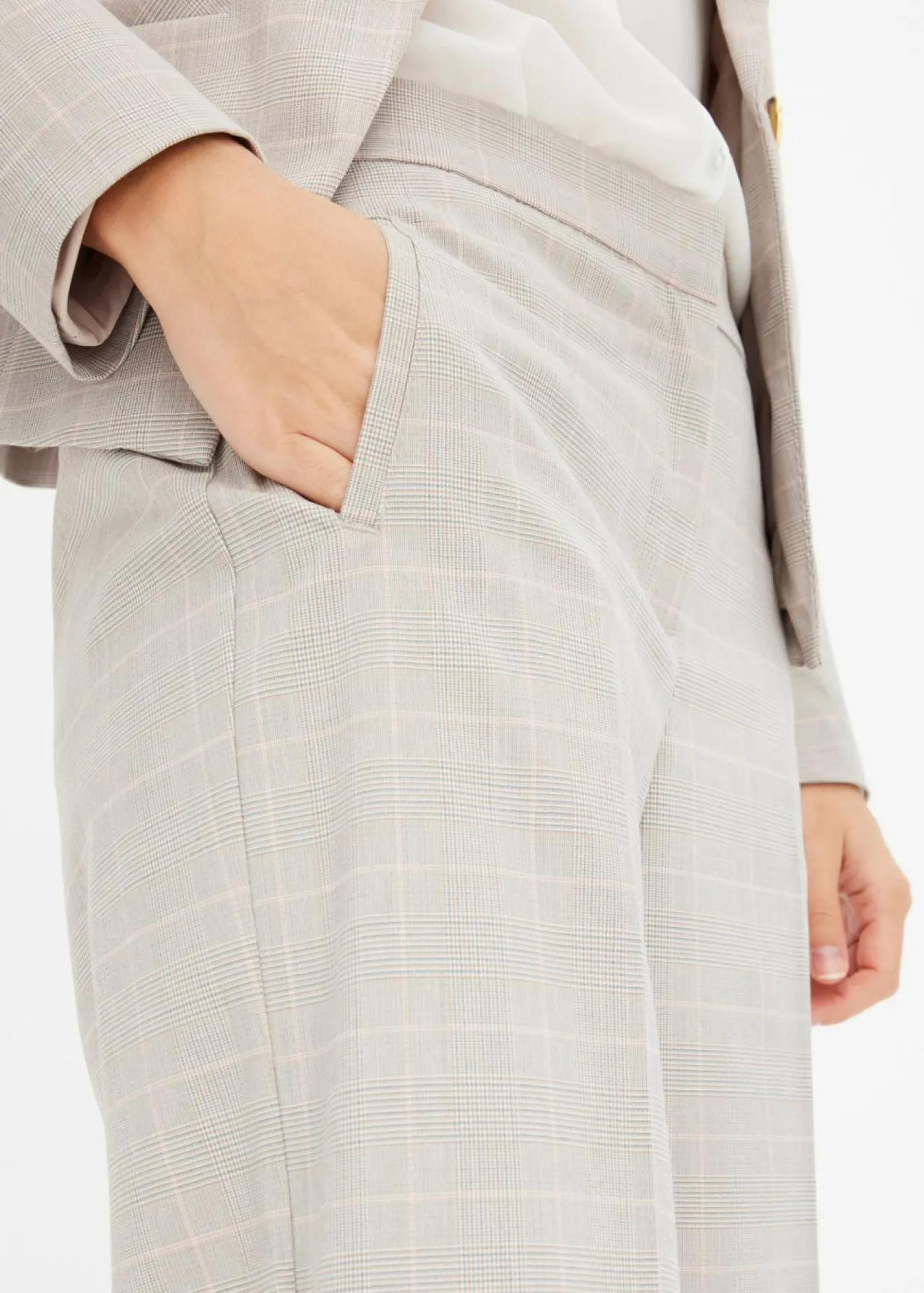 Mujer bonprix bonprix Pantalón Marlene con viscosa de cuadro galés