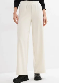 bonprix bonprix Pantalones>Pantalón Marlene de cómodo tejido Punto di Roma blanco perla
