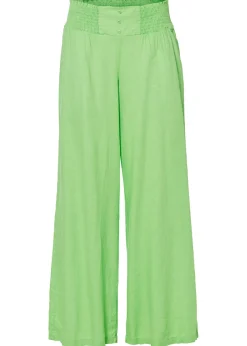 bonprix bonprix Pantalones>Pantalón Marlene de mezcla vaporosa de lino Verde apio
