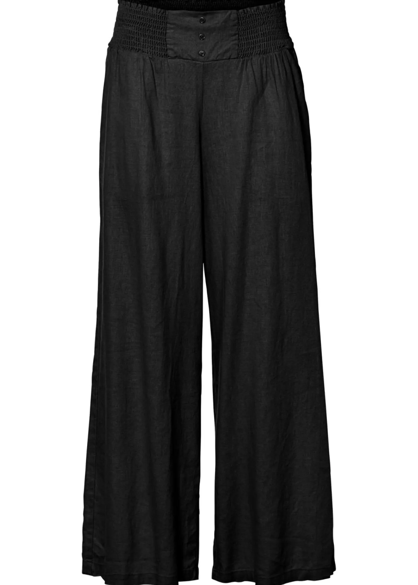 bonprix bonprix Pantalones>Pantalón Marlene de mezcla vaporosa de lino Negro