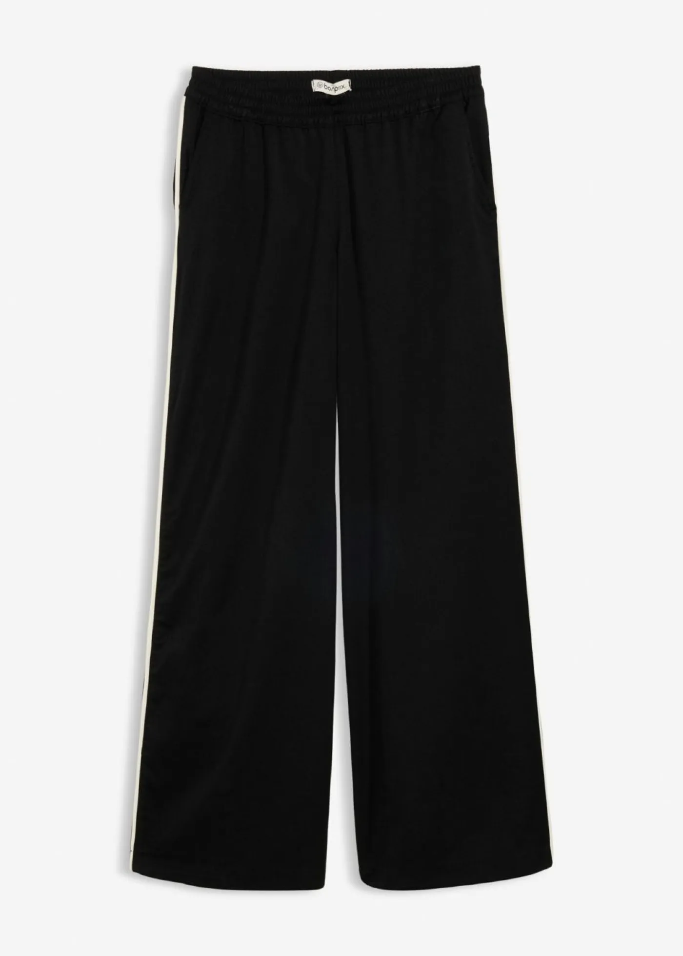 bonprix bonprix Esenciales|Pantalones>Pantalón Marlene de mezcla de viscosa Negro-blanco lana