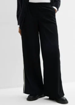 bonprix bonprix Esenciales|Pantalones>Pantalón Marlene de mezcla de viscosa Negro-blanco lana