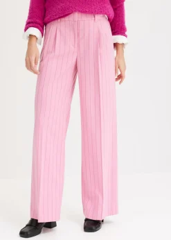 bonprix bonprix Pantalones>Pantalón Marlene de raya diplomática rosa orquídea-fucsia claro con rayas
