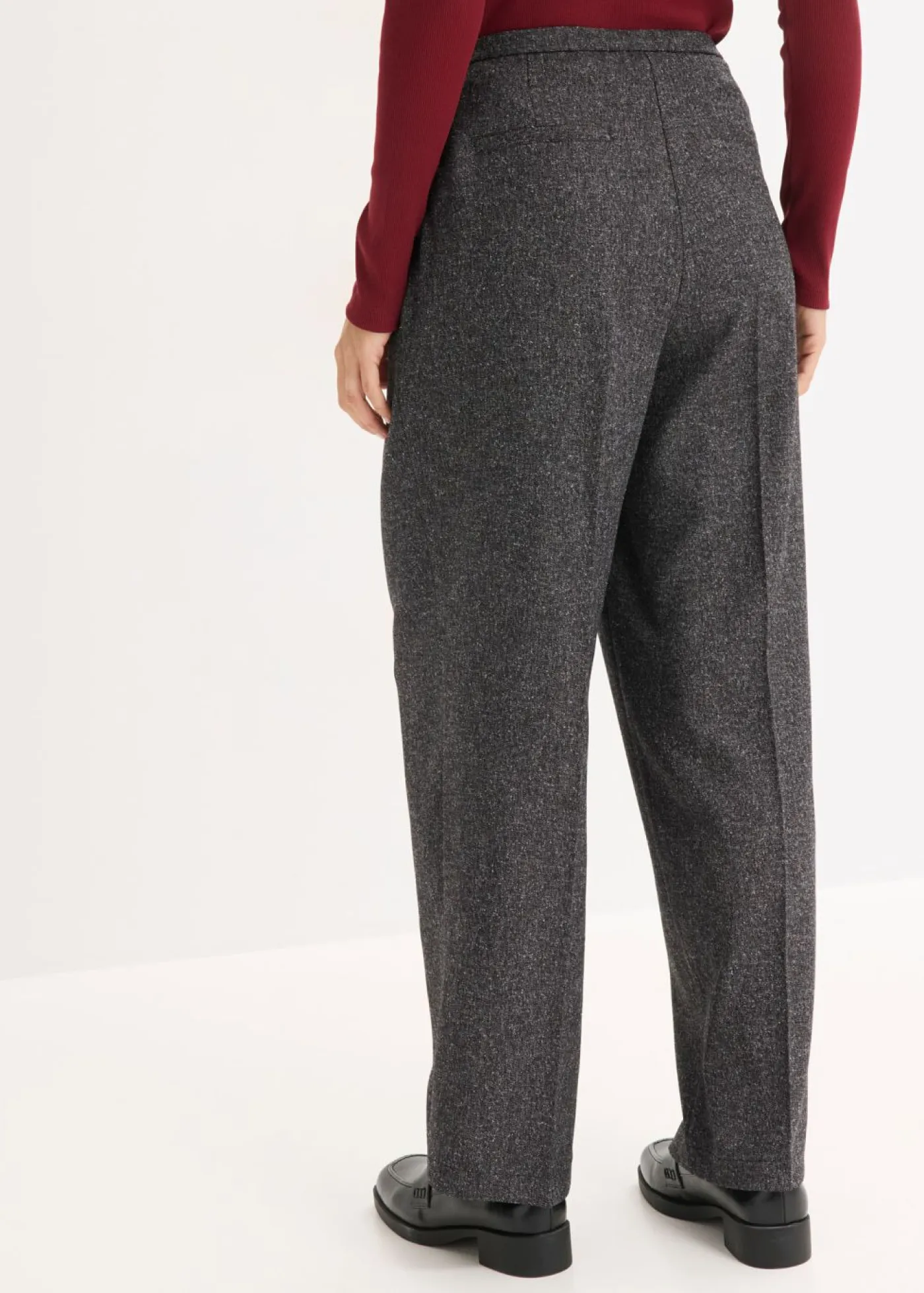 bonprix bonprix Esenciales|Pantalones>Pantalón Marlene de suave mezcla de viscosa Gris jaspeado