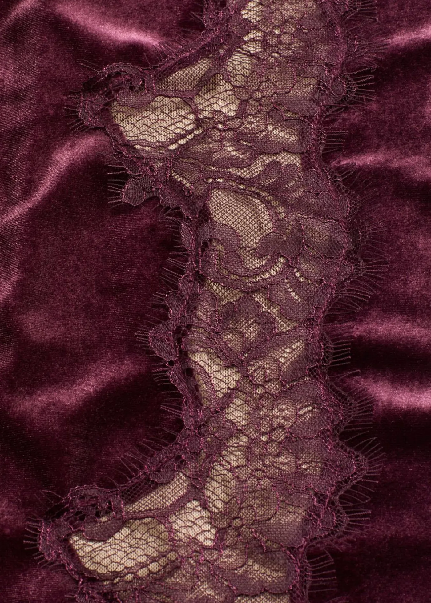 Mujer bonprix bonprix Pantalón Marlene de terciopelo suave con inserción de encaje