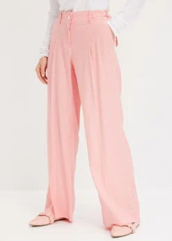Mujer bonprix bonprix Pantalón palazzo de mezcla de lino ligero