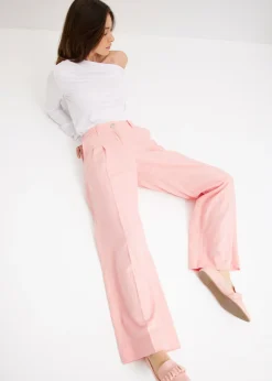 Mujer bonprix bonprix Pantalón palazzo de mezcla de lino ligero