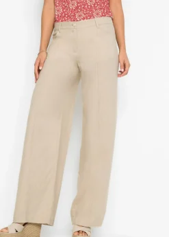 Mujer bonprix bonprix Pantalón palazzo de mezcla de lino