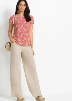 Mujer bonprix bonprix Pantalón palazzo de mezcla de lino