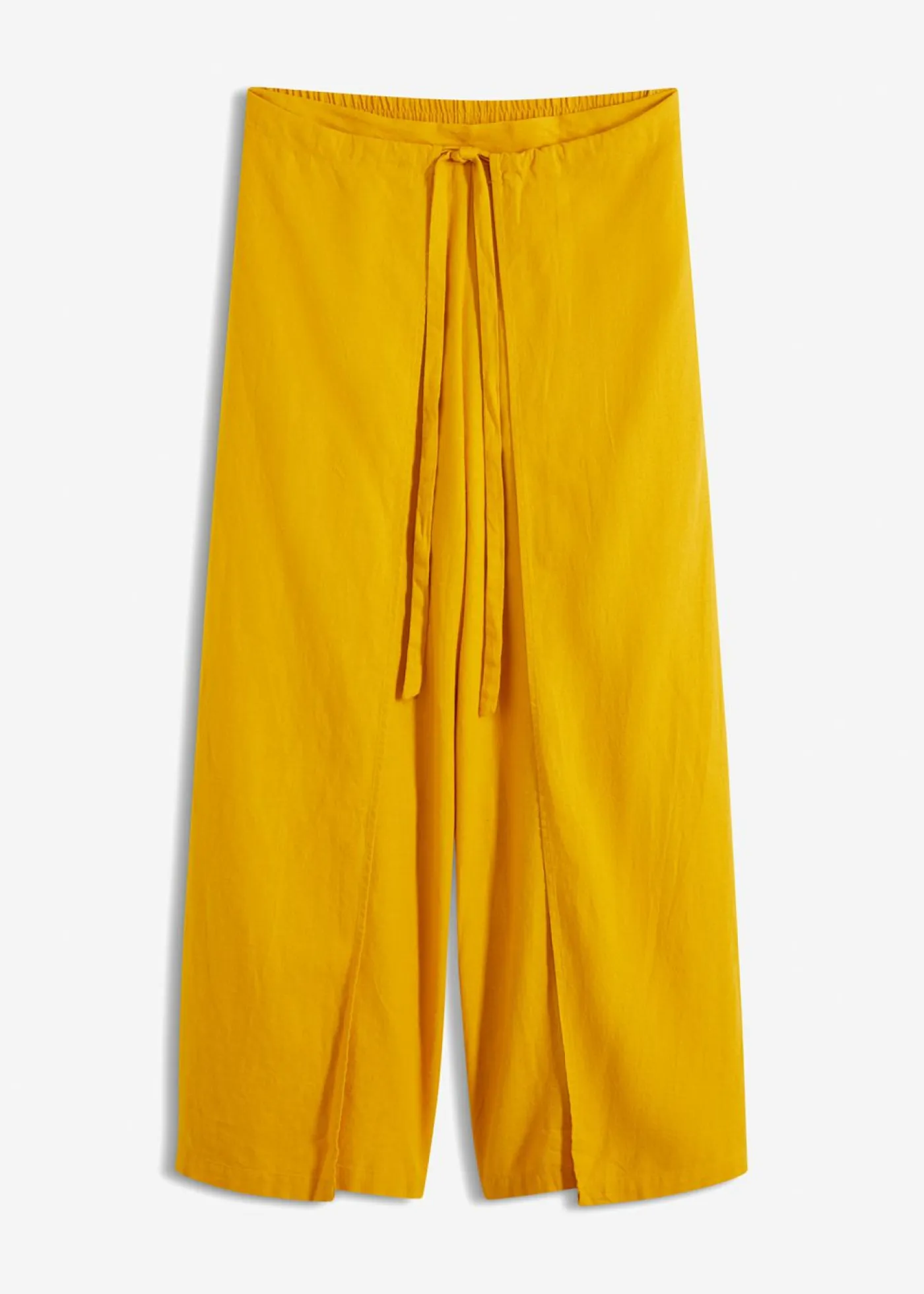 bonprix bonprix Pantalones>Pantalón palazzo de mezcla de lino Oro ocre