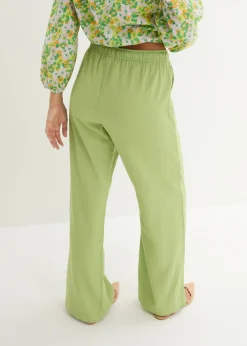 Mujer bonprix bonprix Pantalón palazzo de mezcla ligera de viscosa y lino