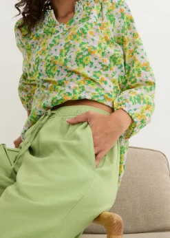 Mujer bonprix bonprix Pantalón palazzo de mezcla ligera de viscosa y lino