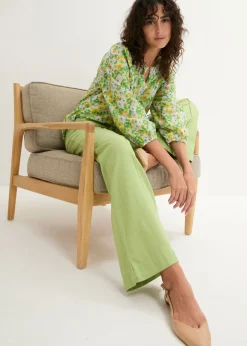 Mujer bonprix bonprix Pantalón palazzo de mezcla ligera de viscosa y lino