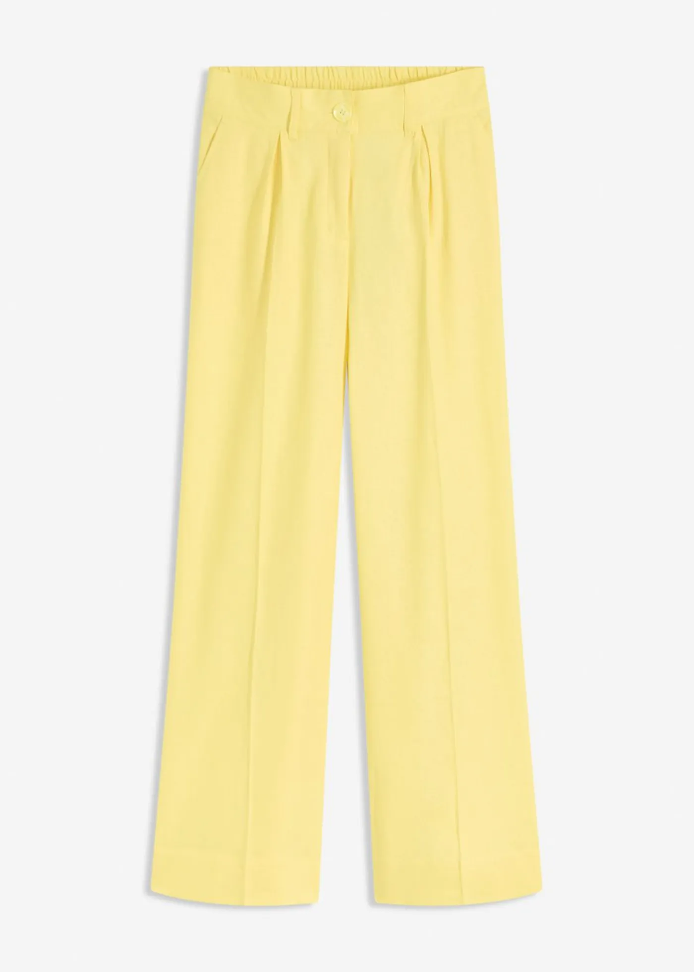 bonprix bonprix Pantalones>Pantalón palazzo de mezcla de lino Amarillo suave