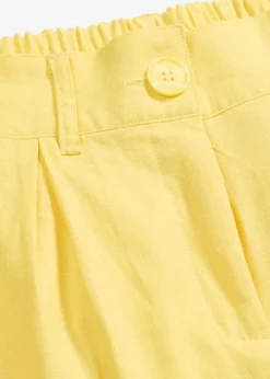 bonprix bonprix Pantalones>Pantalón palazzo de mezcla de lino Amarillo suave