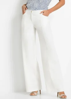 Mujer bonprix bonprix Pantalón palazzo de mezcla de lino