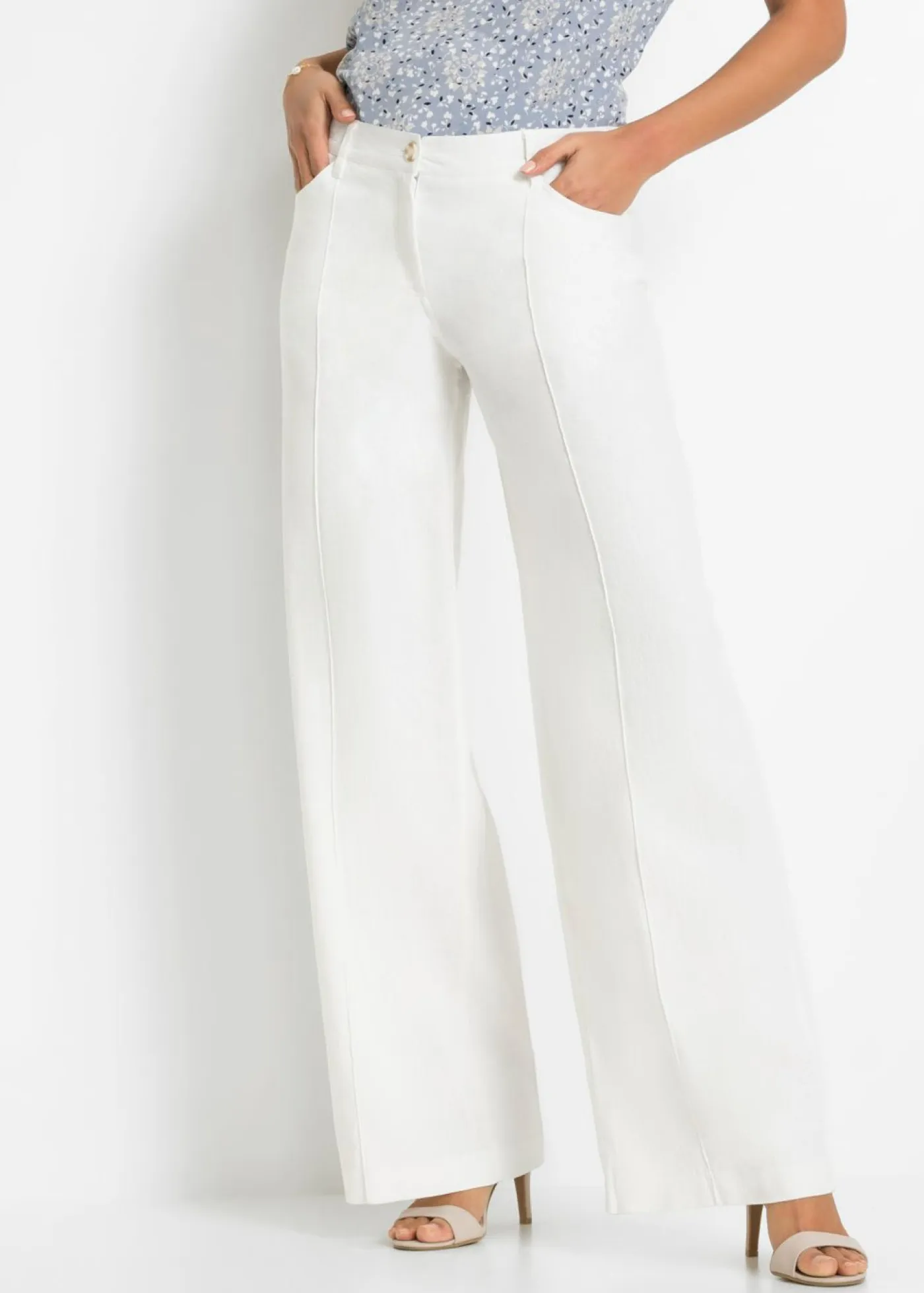 Mujer bonprix bonprix Pantalón palazzo de mezcla de lino